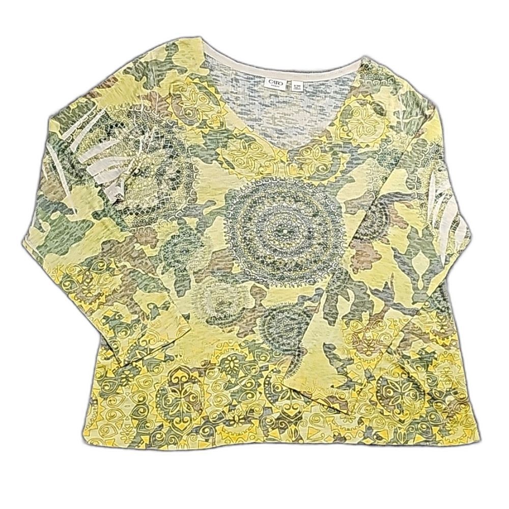 CATO Women's Thermal Top Size 18/20 Sublimination Print Long Sleeve Lightweight